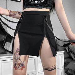 Zip Split High Waist Pencil Skirt
