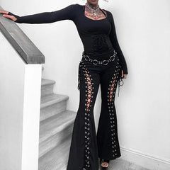 Dark Bandage Tall Waist Pant