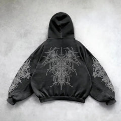 Harajuku Mysterious Printed Hoodie
