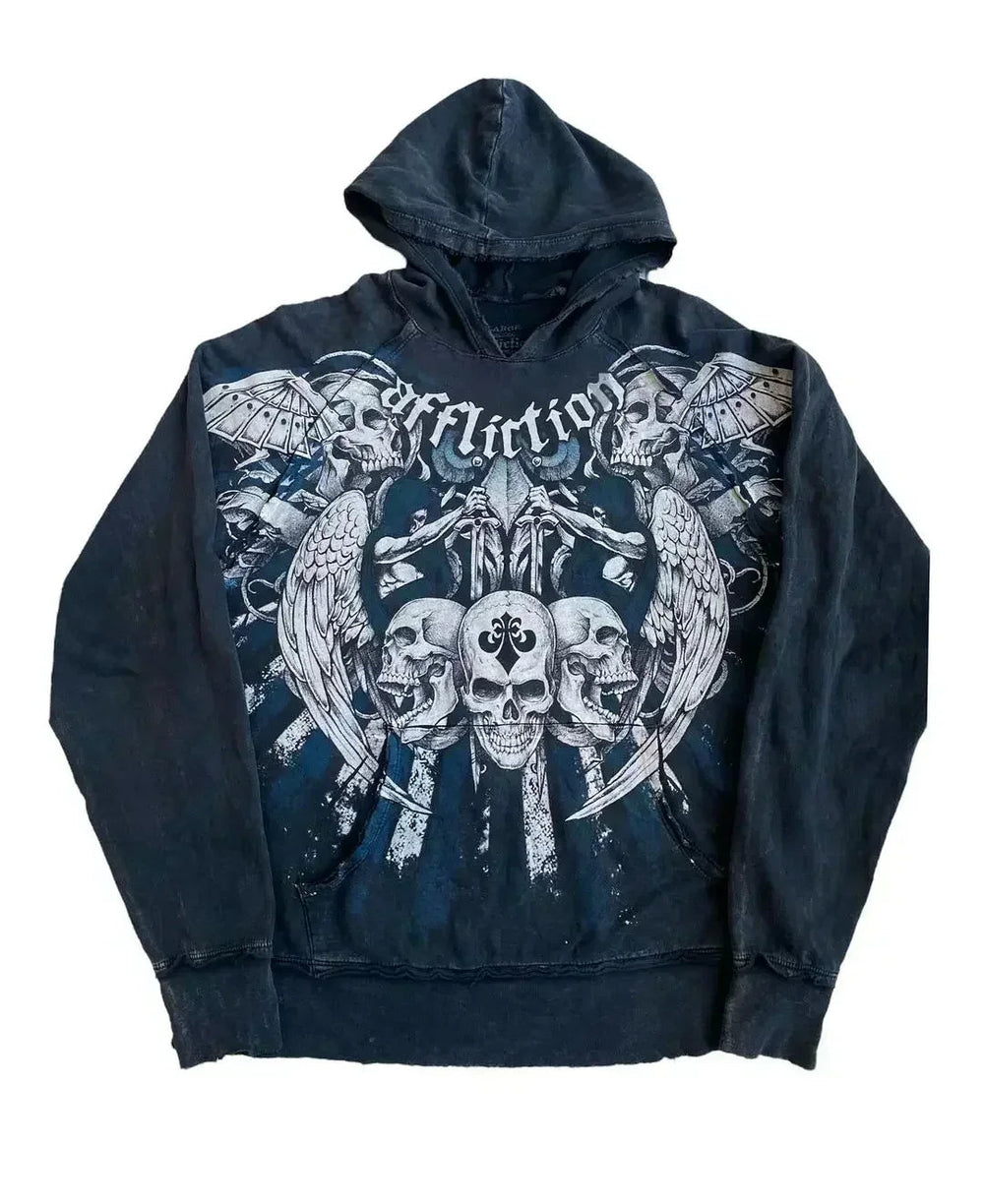 Distress Road Medieval Zip Hoodie black6 / S