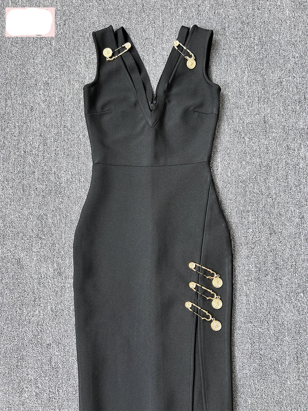 Sleeveless V Neck Bandage Long Dress