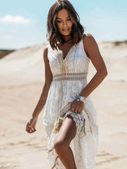 Lace Paneled Flowy Bohemian Boho Dress