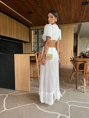 Deep V-Neck Tassel Long Party Dress