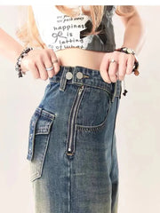 Azure Torn Dark Baggy Harajuku Pant
