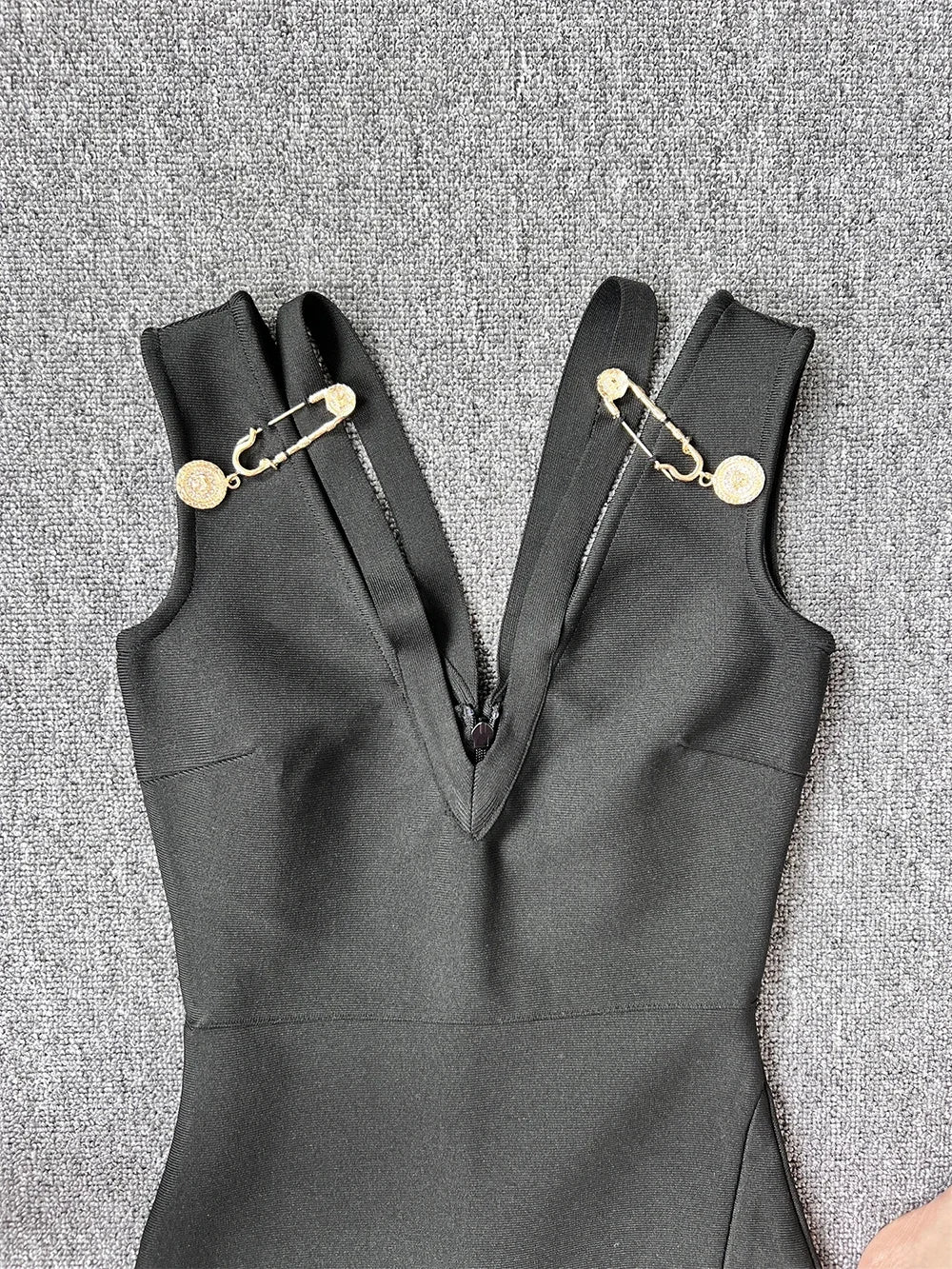 Sleeveless V Neck Bandage Long Dress