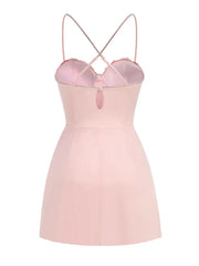 3D Flower  Spaghetti Strap Party  Mini Dress
