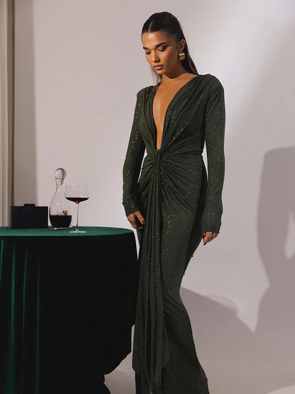 Sophia/ Glitter V-Neck Dress