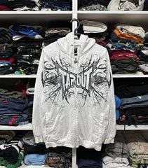 Dark Antique Large Design Hoodie White / M