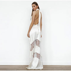 Lace See Through Sleeveless Long Dress