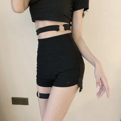 Plaid Irregular High Waist Skirt black1 / S