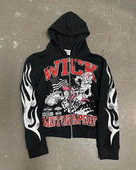 Dark Printed Design Pullover Hoodie