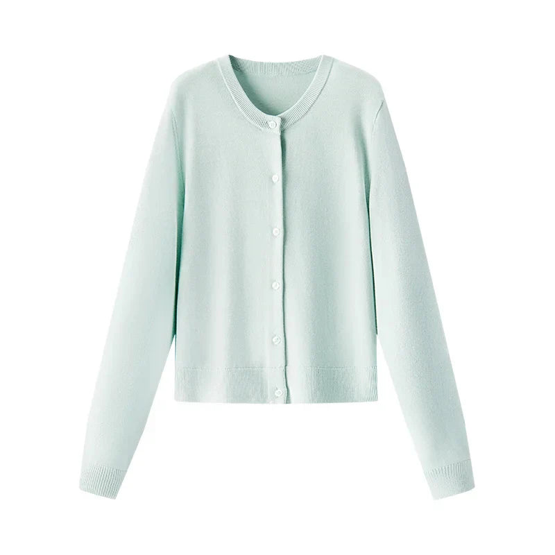 Red Solid Color Elegant Layered Cardigan Green / Xs Cardigan-241208