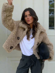 Winter Coats Single Breasted Turn-Down Collar Jackets