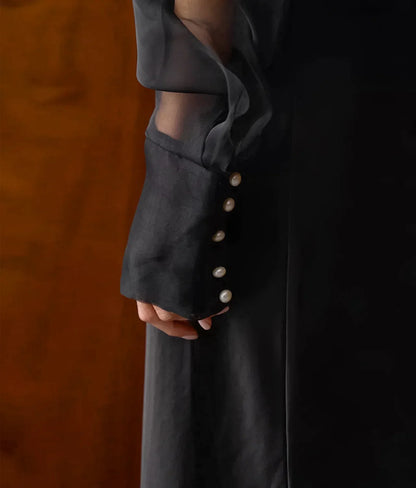 Mesh See-Through Long Sleeve Shirt