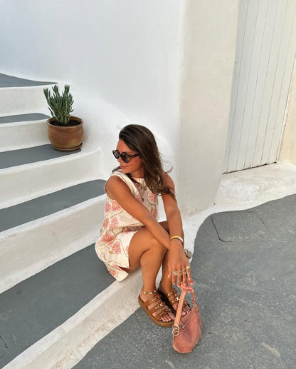 Print Sleeveless Short Dress
