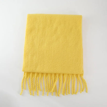 Cashmere Scarves for Women - Thick and Warm Muffler with Tassel Detail