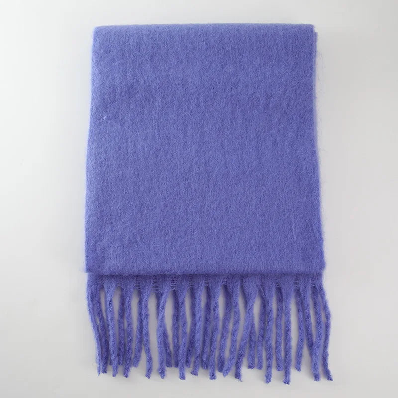 Cashmere Scarves for Women - Thick and Warm Muffler with Tassel Detail