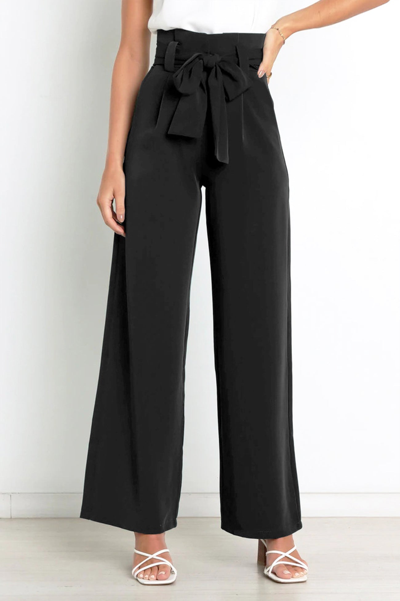 Solid Color Wide Leg Suit Pants