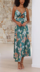 Satin Split Midi Dress