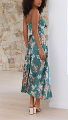 Satin Split Midi Dress