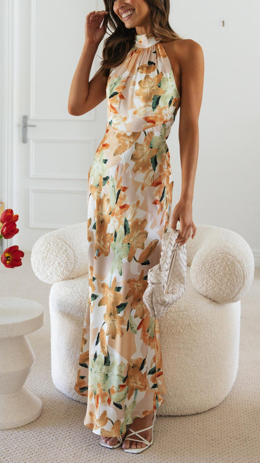 Floral Halter Maxi Dress
