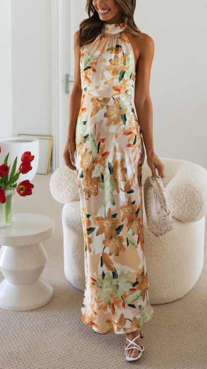 Floral Halter Maxi Dress