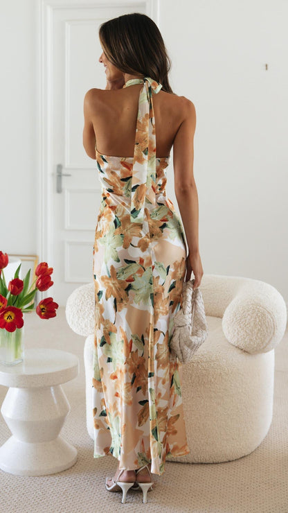 Floral Halter Maxi Dress