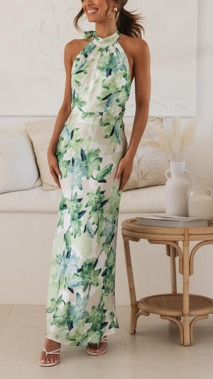 Floral Halter Maxi Dress