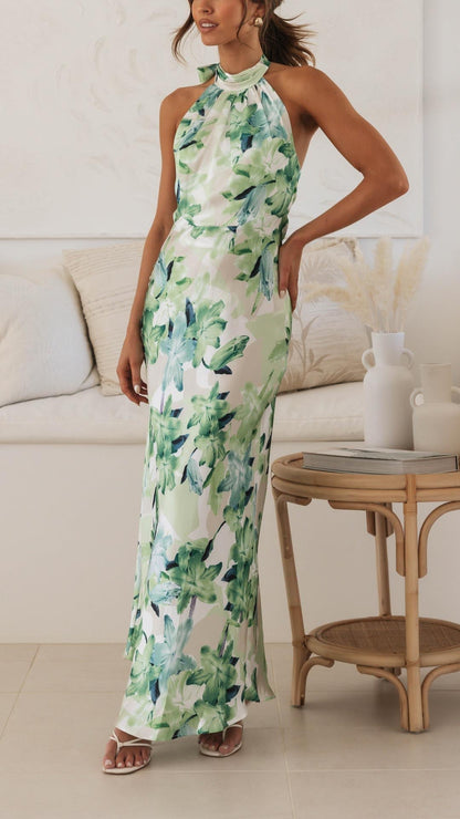 Floral Halter Maxi Dress