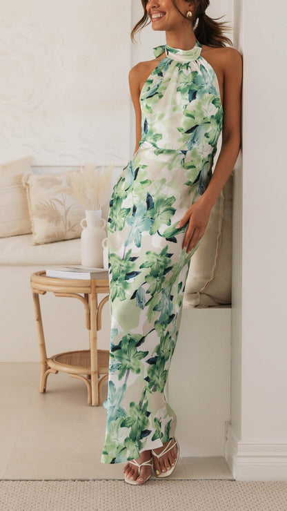Floral Halter Maxi Dress