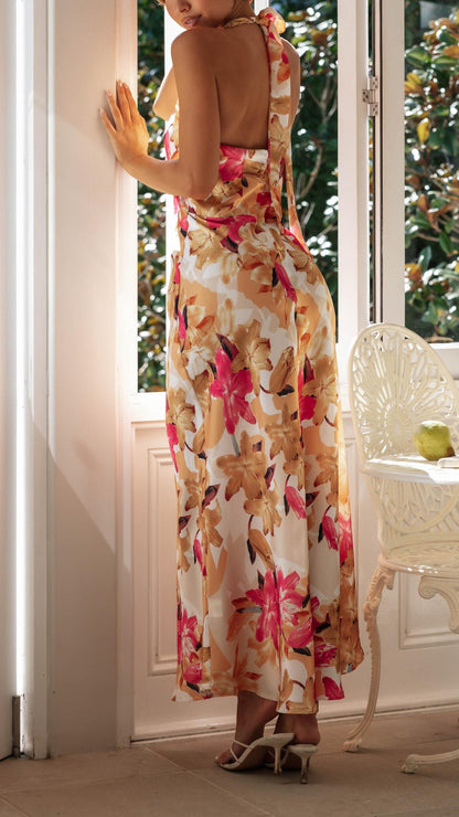 Floral Halter Maxi Dress