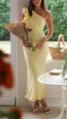 One-Shoulder Cutout Maxi Dress