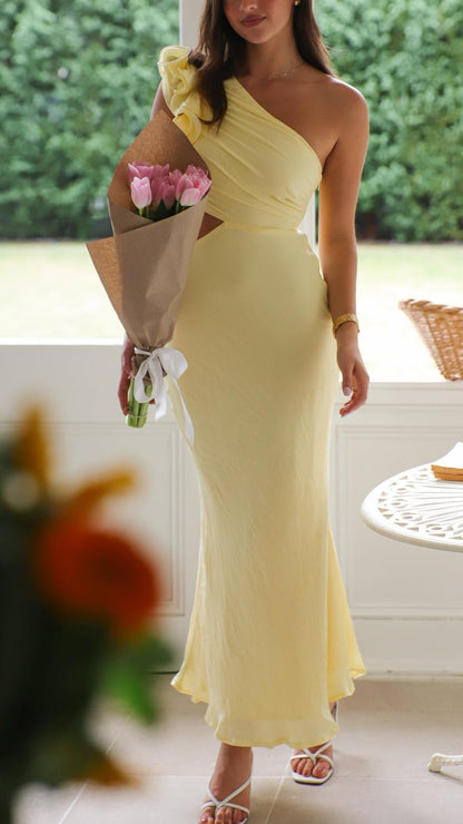 One-Shoulder Cutout Maxi Dress