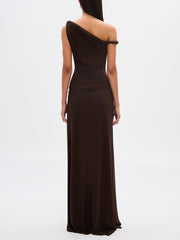 UDESSA - MOCHA TEXTURED WEAVE MAXI DRESS
