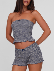 ERYNN SHORTS - NAVY GINGHAM