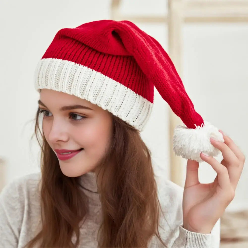 Knitted Santa Cosplay Holiday Beanie Hat Hat-L