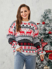 Couples Reindeer Pattern Christmas Sweater Sweaters-L