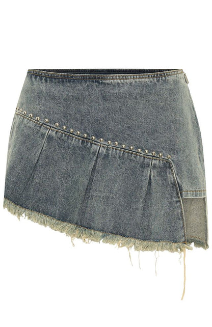Sweet And Sour Denim Mini Skirt Sand Wash