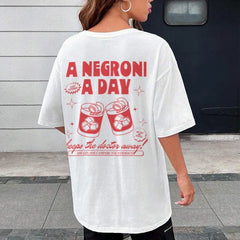 Negroni Summer Retro Cocktail T-shirt WHITE / S t-shirt-250223