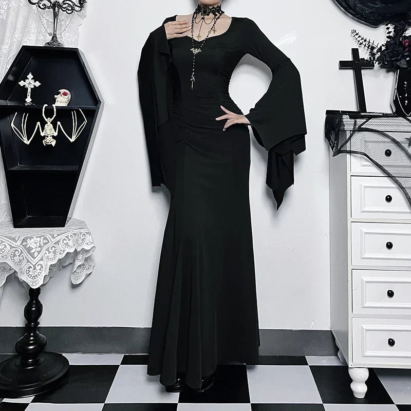 Slim Gothic Fall Daily Comfort Maxi Dress