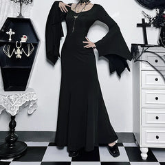 Slender Gothic Autumn Everyday Comfort Long Dress