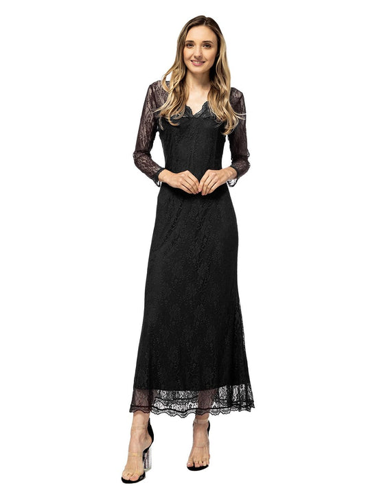 Long Sleeve Lace Maxi Dress