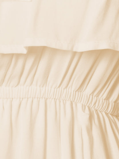 Grecian Ruffle Stretch Maxi Dress