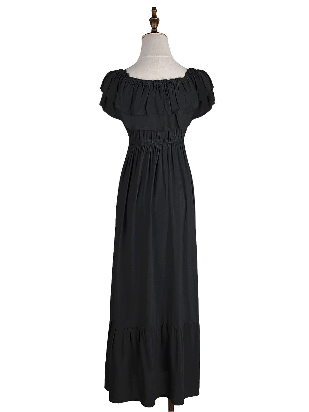 Grecian Ruffle Stretch Maxi Dress