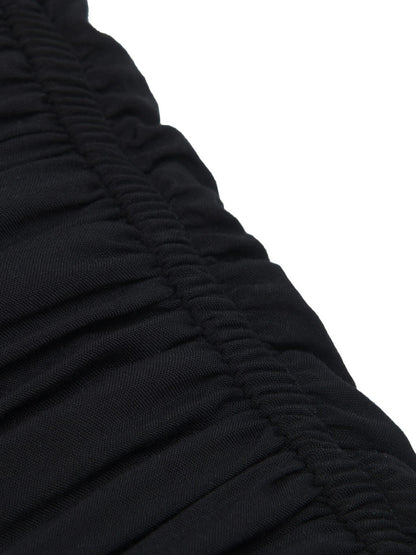 Grecian Ruffle Stretch Maxi Dress