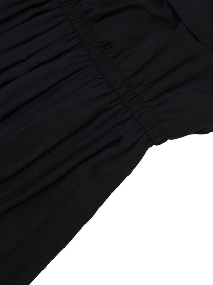 Grecian Ruffle Stretch Maxi Dress