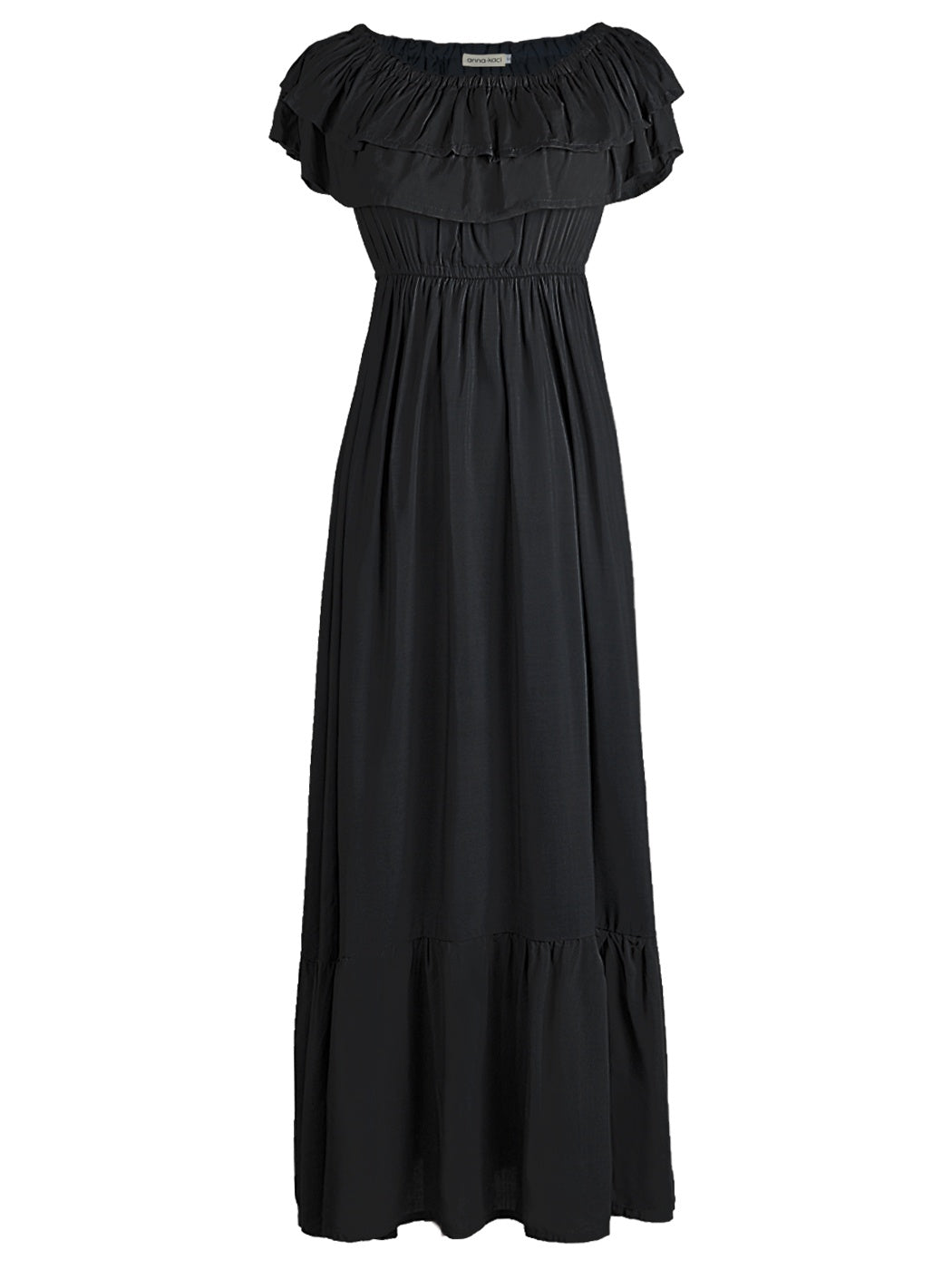 Grecian Ruffle Stretch Maxi Dress