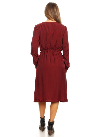 Long-Sleeve Button Down Dress
