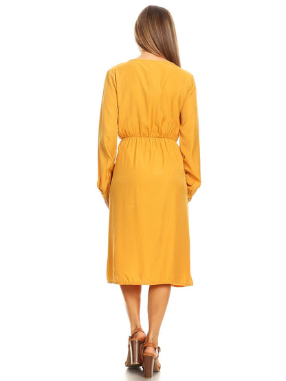 Long-Sleeve Button Down Dress