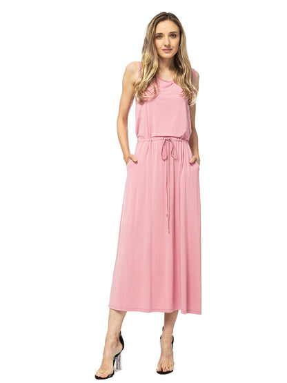 Maxi Length Drawstring Dress